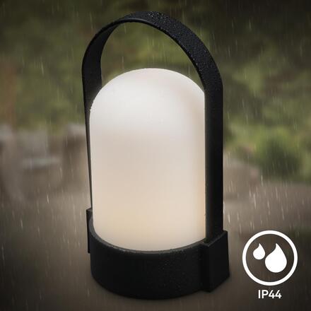 BRILONER Asa stolní lampička - 1W, 50lm, bezdrátová, LED, stmívatelné, teplá bílá, černá 7544015