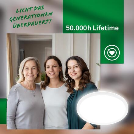 BRILONER Tava A LED stropní svítidlo, třída A, přímé a nepřímé osvětlení, 50.000h, kruhové 29 cm, bílé 7546016