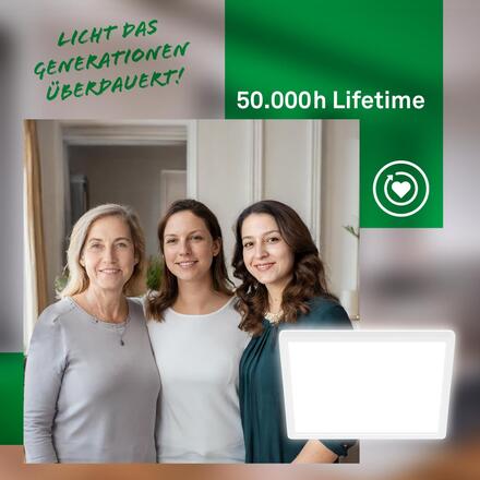 BRILONER Tava A LED stropní svítidlo, třída A, přímé a nepřímé osvětlení, 50.000h, 29x29 cm, bílé 7547016