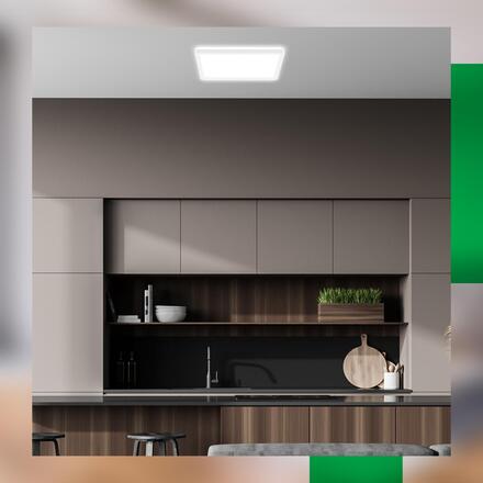 BRILONER Tava A LED stropní svítidlo, třída A, přímé a nepřímé osvětlení, 50.000h, 29x29 cm, bílé 7547016