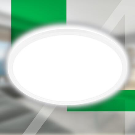 BRILONER Tava A LED stropní svítidlo, energetická třída A, přímé a nepřímé osvětlení, 50.000h životnost, kruhové 42 cm, bílé 7548016