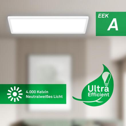 BRILONER Tava A LED stropní svítidlo, energetická třída A, přímé a nepřímé osvětlení, 50.000h životnost, 58cm, bílé 7550016