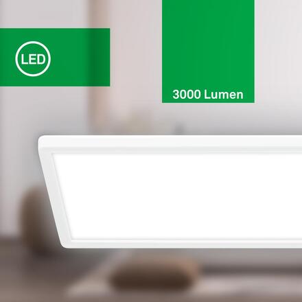 BRILONER Tava A LED stropní svítidlo, energetická třída A, přímé a nepřímé osvětlení, 50.000h životnost, 58cm, bílé 7550016