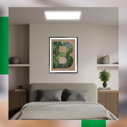 BRILONER Tava A LED stropní svítidlo, energetická třída A, přímé a nepřímé osvětlení, 50.000h životnost, 58cm, bílé 7550016