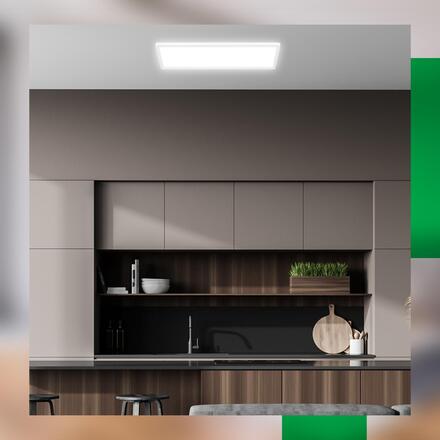 BRILONER Tava A LED stropní svítidlo, energetická třída A, přímé a nepřímé osvětlení, 50.000h životnost, 58cm, bílé 7550016