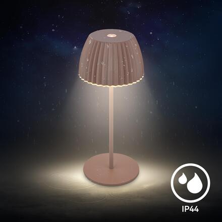 BRILONER Nabíjecí stolní lampa Riffle Mini - 20 cm, 1,5W, 150lm, LED, stmívatelné, dotykový vypínač, hnědé 7552010