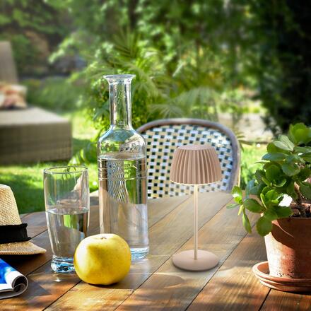 BRILONER Nabíjecí stolní lampa Riffle Mini - 20 cm, 1,5W, 150lm, bezdrátová, LED, stmívatelné, dotykový vypínač, béžová 7552011