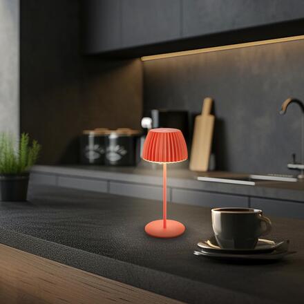 BRILONER Nabíjecí stolní lampa Riffle Mini - 20 cm, 1,5W, 150lm, bezdrátová, LED, stmívatelné, dotykový vypínač, oranžová 7552012