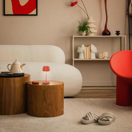 BRILONER Nabíjecí stolní lampa Riffle Mini - 20 cm, 1,5W, 150lm, bezdrátová, LED, stmívatelné, dotykový vypínač, oranžová 7552012