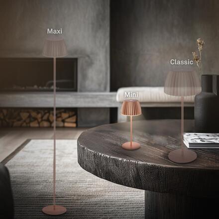 BRILONER Nabíjecí stolní lampa Riffle Mini - 20 cm, 1,5W, 150lm, bezdrátová, LED, stmívatelné, dotykový vypínač, měď 7552013