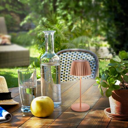 BRILONER Nabíjecí stolní lampa Riffle Mini - 20 cm, 1,5W, 150lm, bezdrátová, LED, stmívatelné, dotykový vypínač, měď 7552013