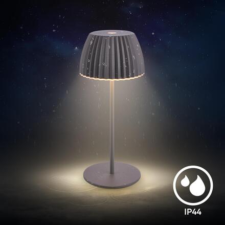 BRILONER Nabíjecí stolní lampa Riffle Mini - 20 cm, 1,5W, 150lm, bezdrátová, LED, stmívatelné, dotykový vypínač, antracit 7552015