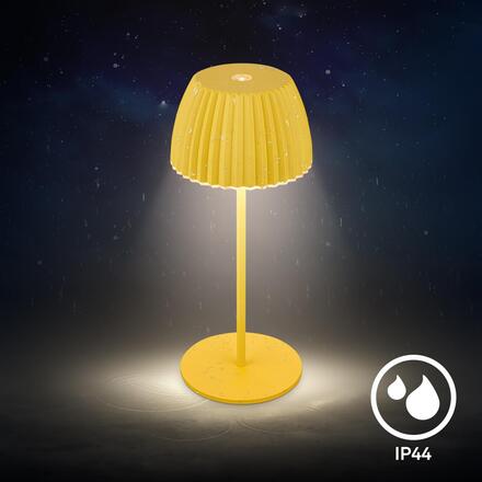 BRILONER Nabíjecí stolní lampa Riffle Mini - 20 cm, 1,5W, 150lm, bezdrátová, LED, stmívatelné, dotykový vypínač, žlutá 7552017