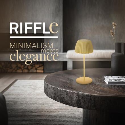 BRILONER Nabíjecí stolní lampa Riffle Mini - 20 cm, 1,5W, 150lm, bezdrátová, LED, stmívatelné, dotykový vypínač, zelená 7552019