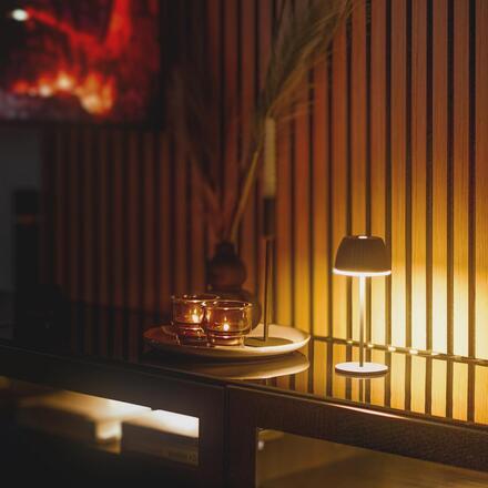 BRILONER Nabíjecí stolní lampa Riffle Mini - 20 cm, 1,5W, 150lm, bezdrátová, LED, stmívatelné, dotykový vypínač, zelená 7552019