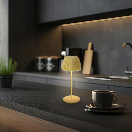 BRILONER Nabíjecí stolní lampa Riffle Mini - 20 cm, 1,5W, 150lm, bezdrátová, LED, stmívatelné, dotykový vypínač, zelená 7552019