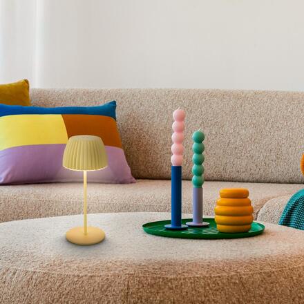 BRILONER Nabíjecí stolní lampa Riffle Mini - 20 cm, 1,5W, 150lm, bezdrátová, LED, stmívatelné, dotykový vypínač, zelená 7552019