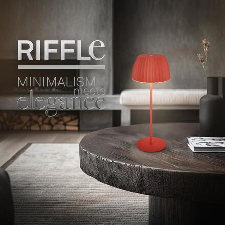 BRILONER Nabíjecí stolní lampa Riffle - 36,5 cm, 2W, 200lm, IP44, bezdrátová, LED, stmívatelná, dotykový vypínač, oranžová 7553012