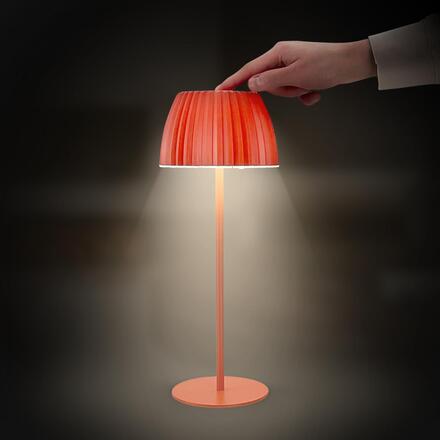 BRILONER Nabíjecí stolní lampa Riffle - 36,5 cm, 2W, 200lm, IP44, bezdrátová, LED, stmívatelná, dotykový vypínač, oranžová 7553012
