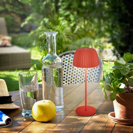 BRILONER Nabíjecí stolní lampa Riffle - 36,5 cm, 2W, 200lm, IP44, bezdrátová, LED, stmívatelná, dotykový vypínač, oranžová 7553012