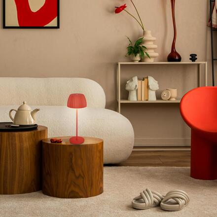 BRILONER Nabíjecí stolní lampa Riffle - 36,5 cm, 2W, 200lm, IP44, bezdrátová, LED, stmívatelná, dotykový vypínač, oranžová 7553012