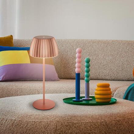 BRILONER Nabíjecí stolní lampa Riffle - 36,5 cm, 2W, 200lm, IP44, bezdrátová, LED, stmívatelná, dotykový vypínač, měď 7553013