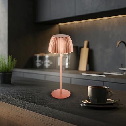 BRILONER Nabíjecí stolní lampa Riffle - 36,5 cm, 2W, 200lm, IP44, bezdrátová, LED, stmívatelná, dotykový vypínač, měď 7553013