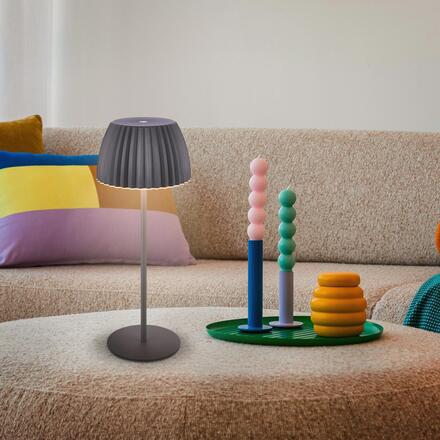 BRILONER Nabíjecí stolní lampa Riffle - 36,5 cm, 2W, 200lm, IP44, bezdrátová, LED, stmívatelná, dotykový vypínač, antracit 7553015