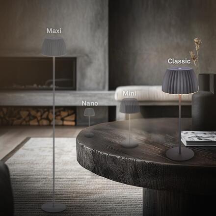 BRILONER Nabíjecí stolní lampa Riffle - 36,5 cm, 2W, 200lm, IP44, bezdrátová, LED, stmívatelná, dotykový vypínač, antracit 7553015