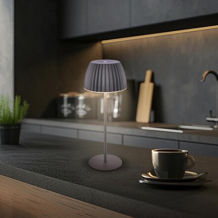 BRILONER Nabíjecí stolní lampa Riffle - 36,5 cm, 2W, 200lm, IP44, bezdrátová, LED, stmívatelná, dotykový vypínač, antracit 7553015