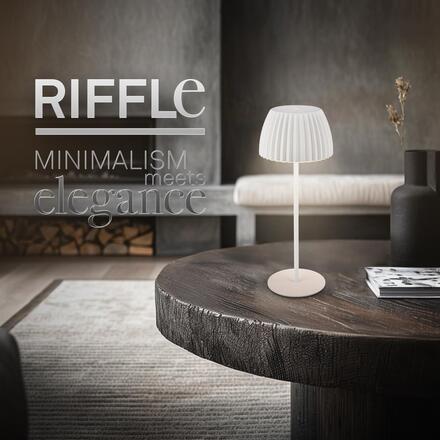 BRILONER Nabíjecí stolní lampa Riffle - 36,5 cm, 2W, 200lm, IP44, bezdrátová, LED, stmívatelná, dotykový vypínač, bílé 7553016