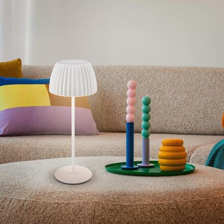 BRILONER Nabíjecí stolní lampa Riffle - 36,5 cm, 2W, 200lm, IP44, bezdrátová, LED, stmívatelná, dotykový vypínač, bílé 7553016