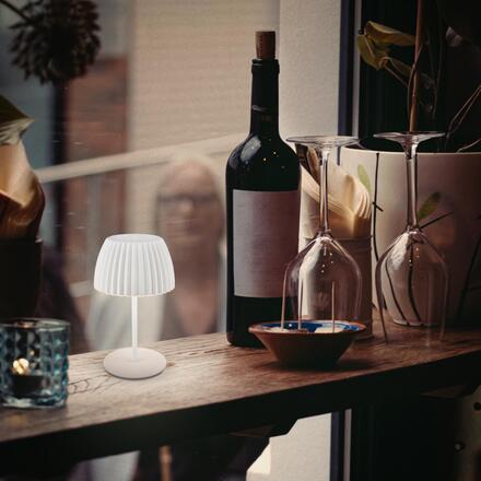 BRILONER Nabíjecí stolní lampa Riffle - 36,5 cm, 2W, 200lm, IP44, bezdrátová, LED, stmívatelná, dotykový vypínač, bílé 7553016