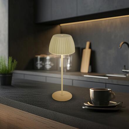 BRILONER Nabíjecí stolní lampa Riffle - 36,5 cm, 2W, 200lm, IP44, bezdrátová, LED, stmívatelná, dotykový vypínač, zelená 7553019