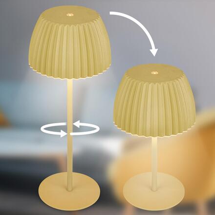 BRILONER Nabíjecí stolní lampa Riffle - 36,5 cm, 2W, 200lm, IP44, bezdrátová, LED, stmívatelná, dotykový vypínač, zelená 7553019