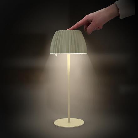 BRILONER Nabíjecí stolní lampa Riffle - 36,5 cm, 2W, 200lm, IP44, bezdrátová, LED, stmívatelná, dotykový vypínač, zelená 7553019