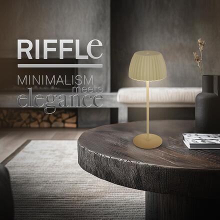 BRILONER Nabíjecí stolní lampa Riffle - 36,5 cm, 2W, 200lm, IP44, bezdrátová, LED, stmívatelná, dotykový vypínač, zelená 7553019