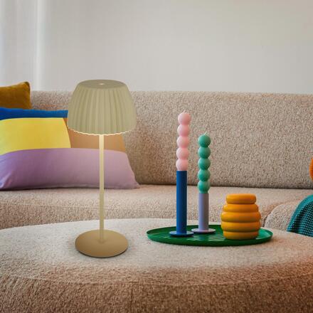 BRILONER Nabíjecí stolní lampa Riffle - 36,5 cm, 2W, 200lm, IP44, bezdrátová, LED, stmívatelná, dotykový vypínač, zelená 7553019