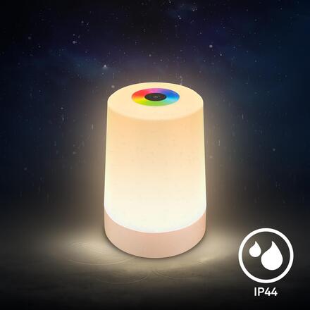 BRILONER Nubsi stolní lampička - 2,8W, 280lm, nabíjecí, LED, stmívatelné, RGB+W, béžová mat 7554011