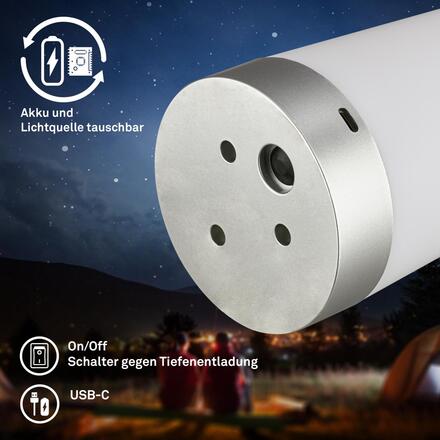 BRILONER Nubsi stolní lampička - 2,8W, 280lm, nabíjecí, LED, stmívatelné, RGB+W, matný chrom 7554014