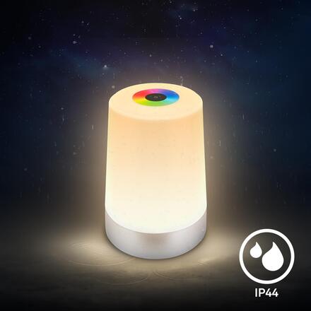 BRILONER Nubsi stolní lampička - 2,8W, 280lm, nabíjecí, LED, stmívatelné, RGB+W, matný chrom 7554014