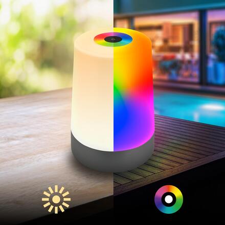 BRILONER Nubsi stolní lampička - 2,8W, 280lm, nabíjecí, LED, stmívatelné, RGB+W, antracit mat 7554015
