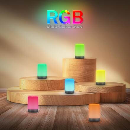 BRILONER Nubsi stolní lampička - 2,8W, 280lm, nabíjecí, LED, stmívatelné, RGB+W, antracit mat 7554015