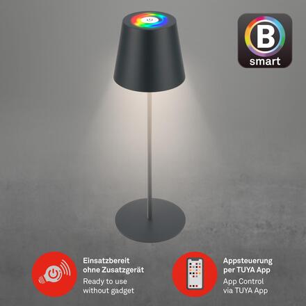 BRILONER Coloris LED stolní lampička Smart nabíjecí, ovládání přes aplikaci, stmívatelné, antracit 7559015