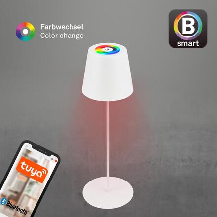 BRILONER Coloris LED stolní lampička Smart bezdrátová, ovládání přes aplikaci, stmívatelné, bílé 7559016