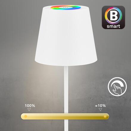 BRILONER Coloris LED stolní lampička Smart bezdrátová, ovládání přes aplikaci, stmívatelné, bílé 7559016