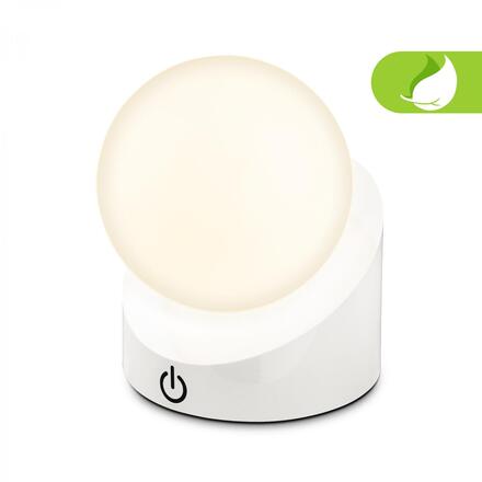 BRILONER Sora Mini LED stolní lampička bezdrátová IP54, stmívatelné, dotykový vypínač, bílá 7561016