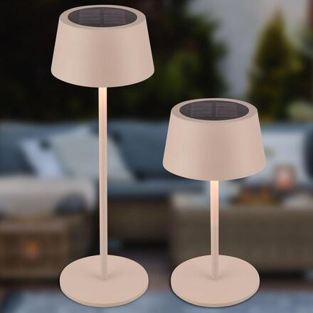 BRILONER Awia stolní lampička - 2W, 160lm, nabíjecí, LED, stmívatelné, dotykový vypínač, CCT, béžová 7572011