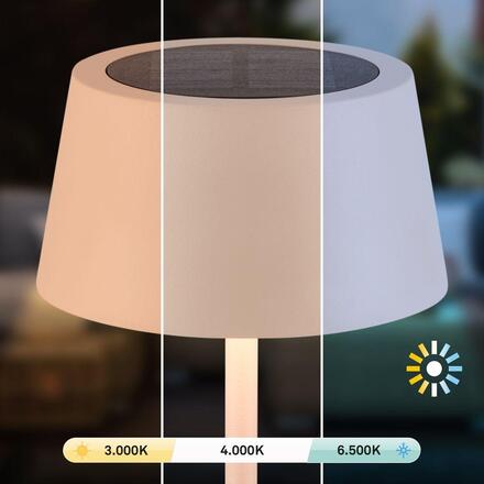 BRILONER Awia stolní lampička - 2W, 160lm, nabíjecí, LED, stmívatelné, dotykový vypínač, CCT, béžová 7572011