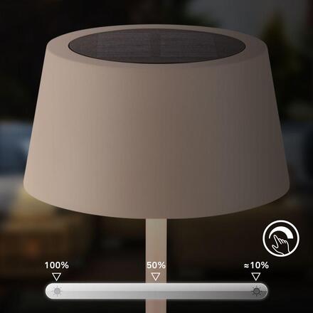 BRILONER Awia stolní lampička - 2W, 160lm, nabíjecí, LED, stmívatelné, dotykový vypínač, CCT, béžová 7572011